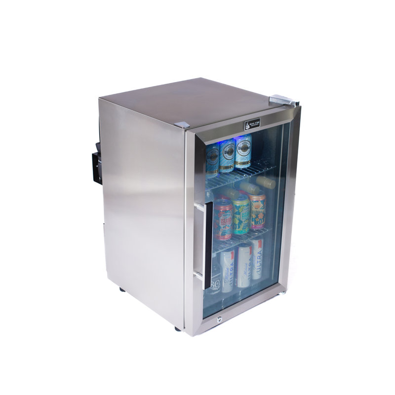Mont Alpi 2.7 Cubic Ft Outdoor Rated Glass Door Compact Refrigerator with Thermostat + LED Lighting