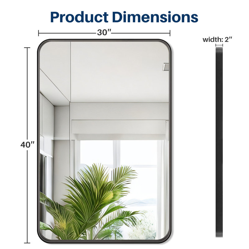 Asua Metal Rectangle Mirror, 30" x 40"
