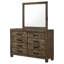Ensemble de commode 2 tiroirs Frio, 8 tiroirs, bois brun doré