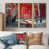 Toile avec cadre flottant or