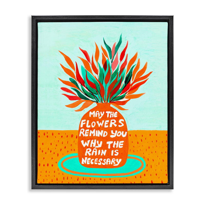 Fleurs rappelant que la pluie est un cadre flottant, conception de Nabeela Rumi, H 31 po x l 25 po