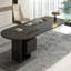 Bureau en bois massif noir + demi-cercle transparent + acier + acrylique avec 2 tiroirs-448856689-448856692