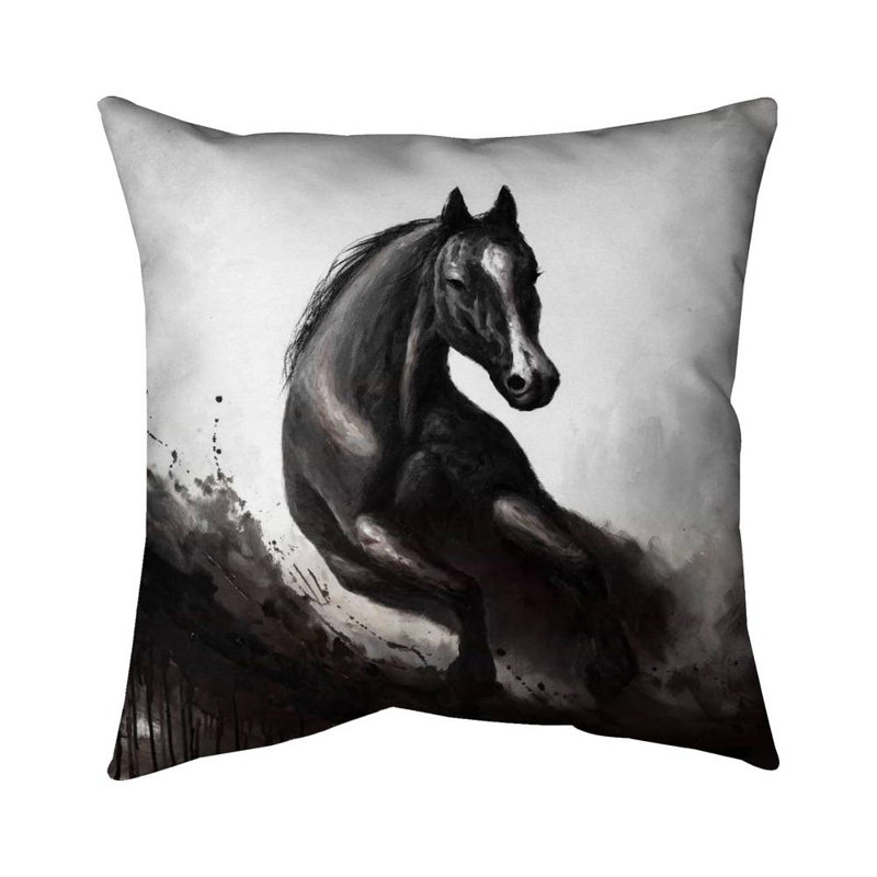 horse in motion - 20"x20" Throw pillow cover - Poly twill - Print on demand, Pillow Cover Only - No Insert, 20" H x 20" W