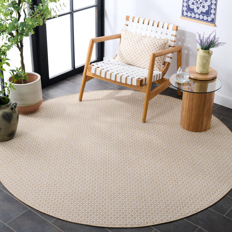 Terrace 804 Geometric Indoor/Outdoor Rug, Round 6'7"