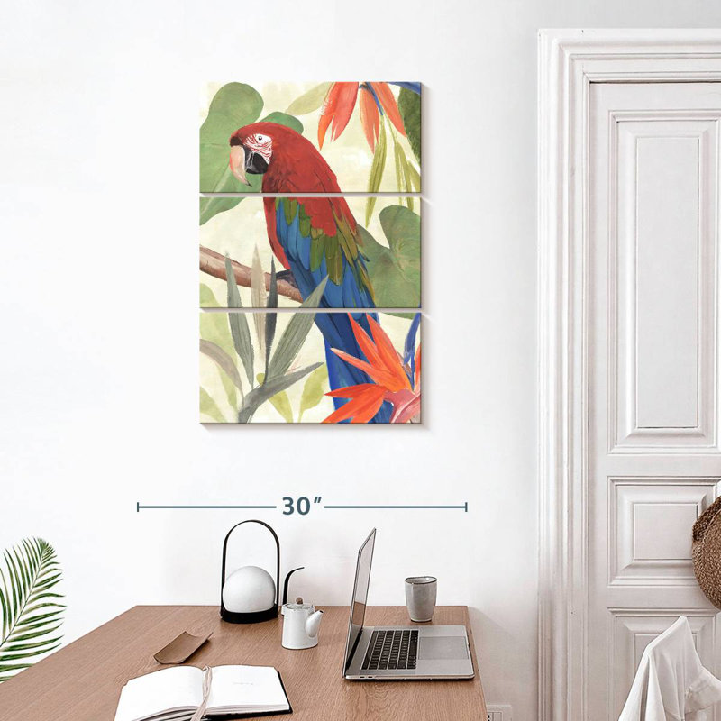 Brampt Tropical Parrot Composition III, 32" H x 20" W