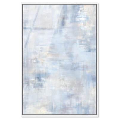 Glacial Light Weave I Framed High-Gloss Acrylic Glass Wall Art Calming Wall Art by Art Remedy, White Frame, 36 x 54