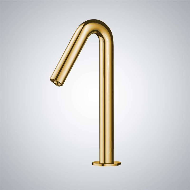 Commercial Touchless Automatic Faucet Elegant Hygienic Solution for High Traffic Spaces, Polished Gold