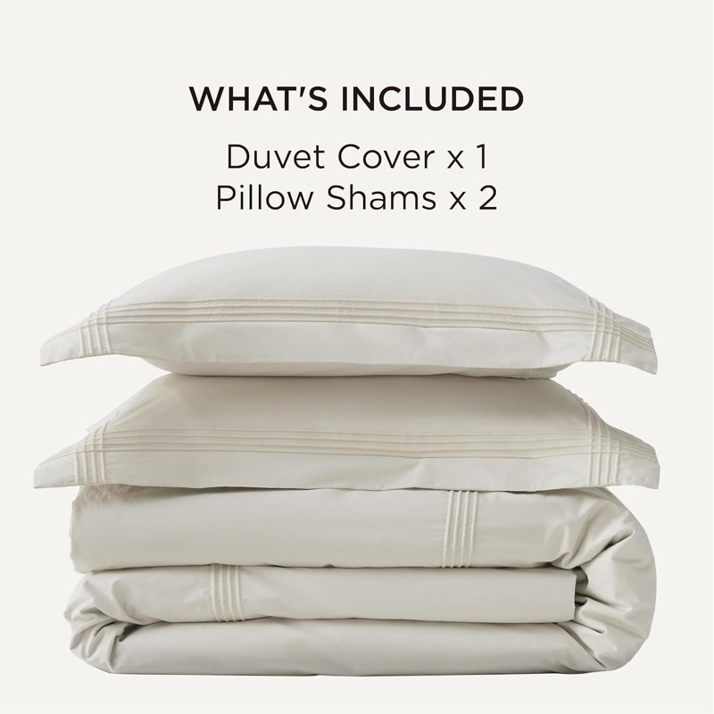 Bedsure Luxury Hotel Duvet Cover, 100% Cotton Rope Weave Bedding Set, Includes 1 Duvet Cove with Hidden Zipper & 2 Pillow Shams, Linen, Comforter Sold Separately