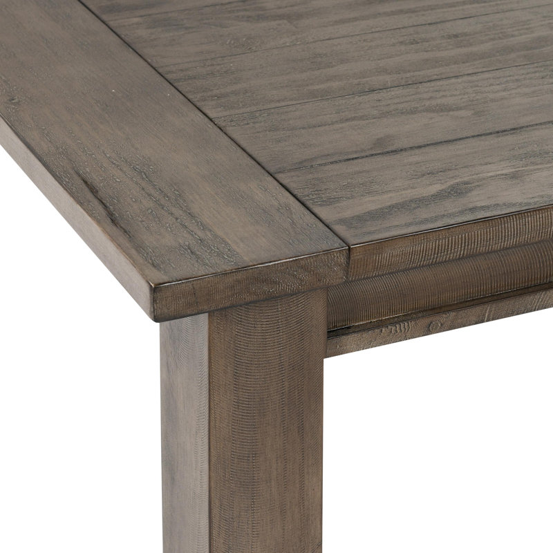 Table à manger avec plateau en bois massif Kraker, Brun patiné