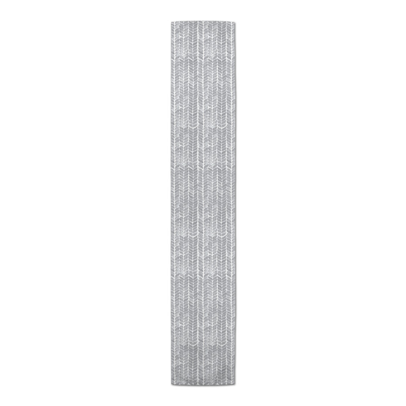 Chemin de table rectangulaire en polyester Cenya, 72 po x 16 po, gris