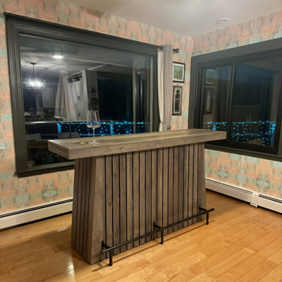 Bar Table With 2-tier Storage & Footrest