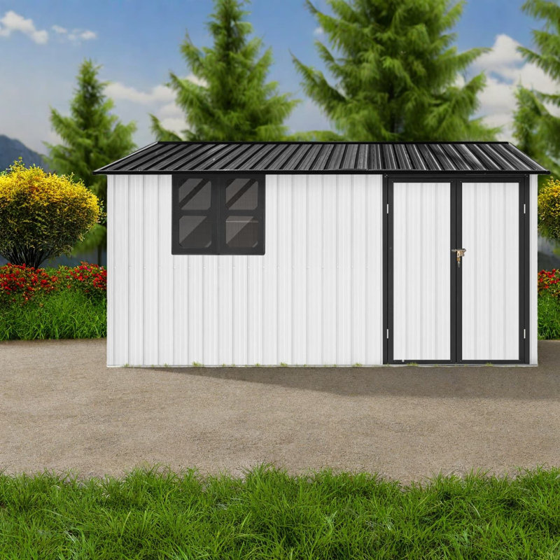 Remises spacieuses en métal, design moderne, solution de rangement extérieur