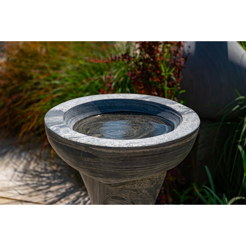 Jolene Natural Stone Tiered Birdbath