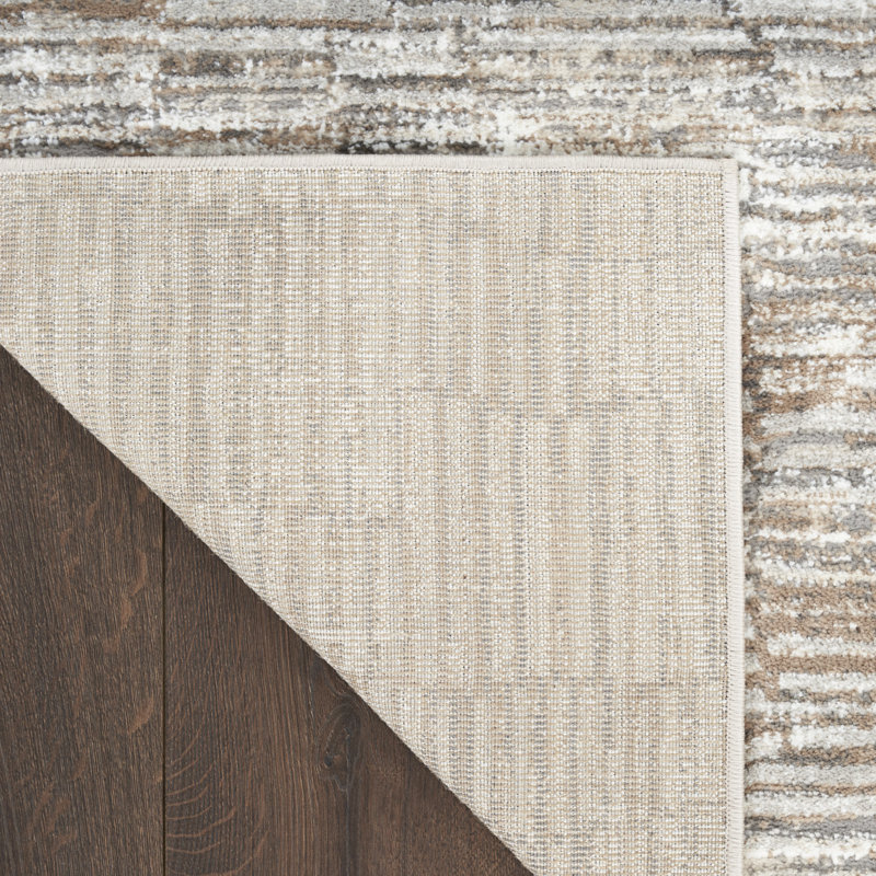 Tapis tissé durable à rayures multicolores Ivaline, Rectangle 8 pi x 10 pi