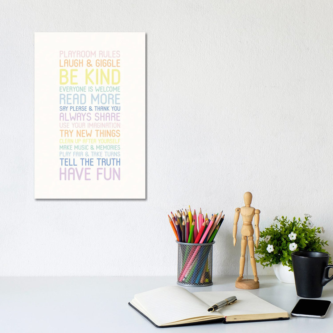Pastel Playroom Rules by Nicole Basque - Gallery-Wrapped Canvas Giclée on Canvas