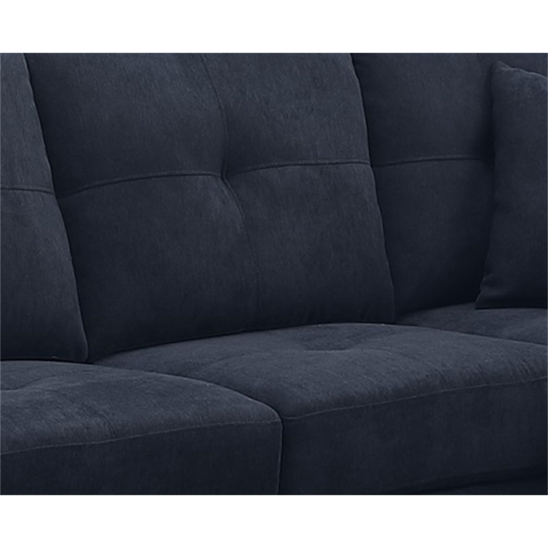 Canapé modulaire, Orienté à gauche (vu de face), Velours bleu foncé