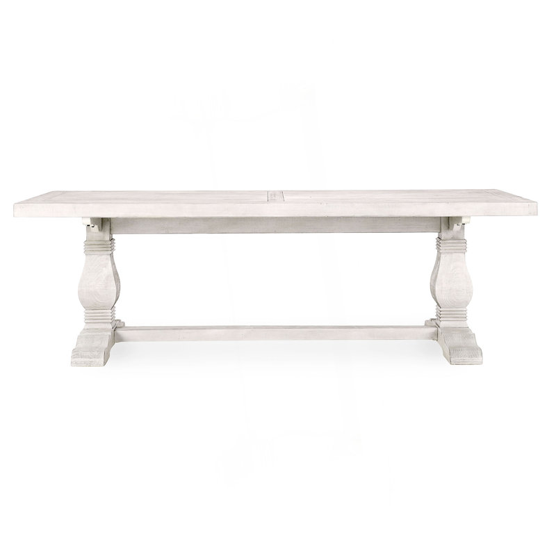 Table de salle à manger Caleb, H 30 po x L 94 po x l 39 po, Blanc antique
