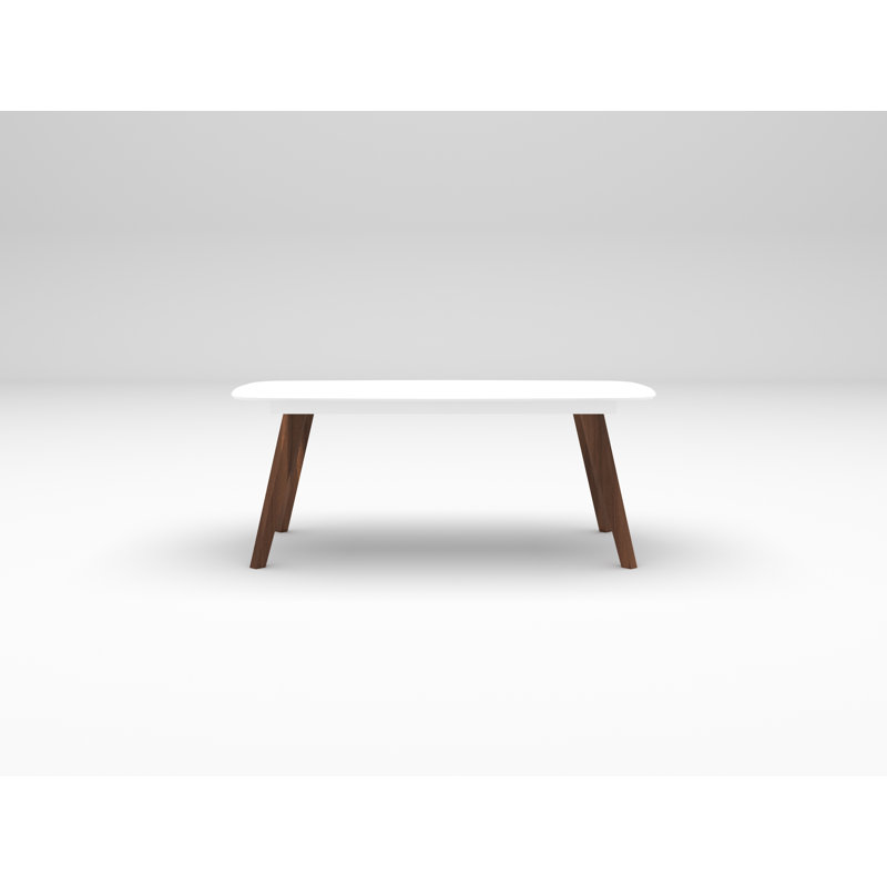 Sword Drop Leaf Extendable Dining Table, White Lacquer