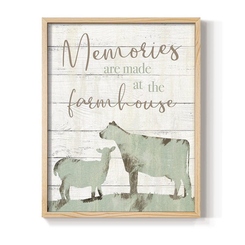 Farmhouse Memories Framed Print - Solid Wood, Natural, 30" H x 24" W