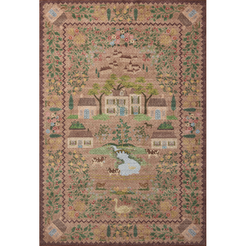 Rifle Paper Company x Loloi Orchard Mauve / Multi Machine Washable Area Rug, Runner 2'6" x 7'6"