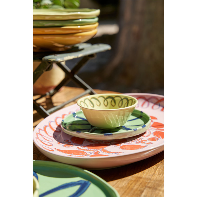 Amalfi Pasta Bowl - Pink - 9.1", Green