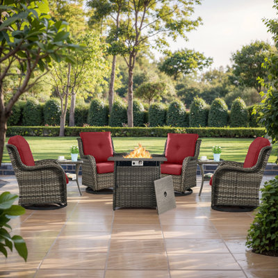 Carolina 4 - Person Outdoor Seating Group With Fire Pit