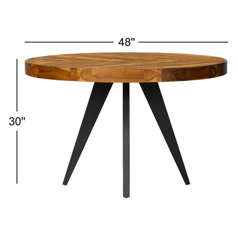 Carlo Round Dining Table, Brown, 30" H x 48" W x 48" D