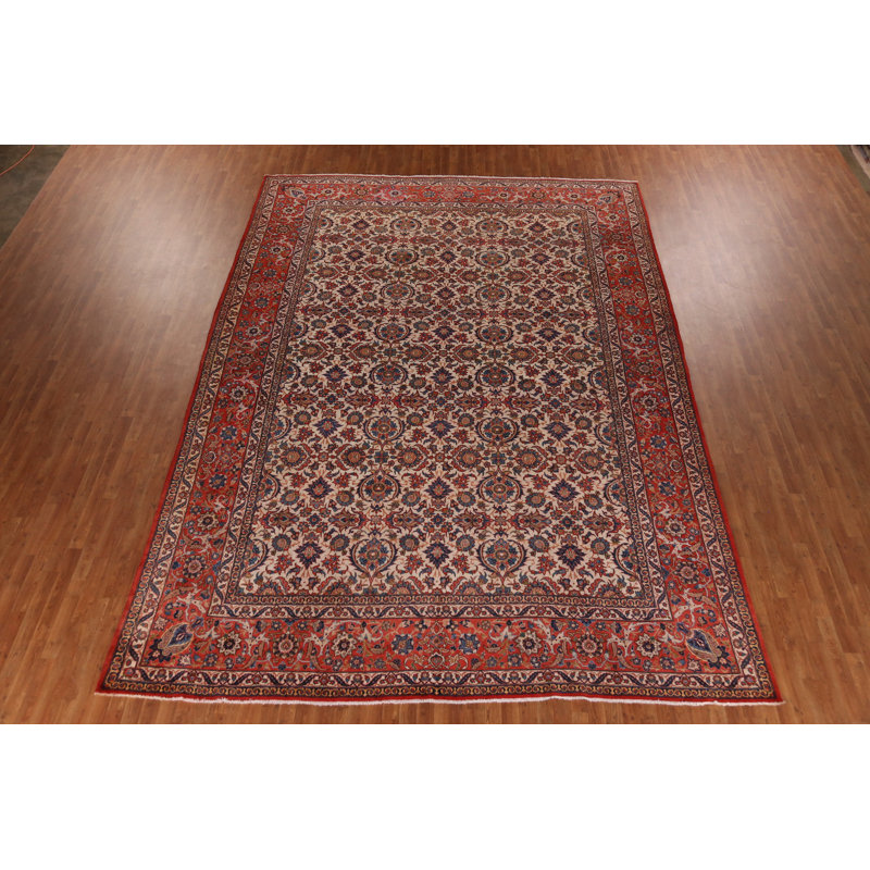 Tapis traditionnel floral à teinture végétale 11 x 16