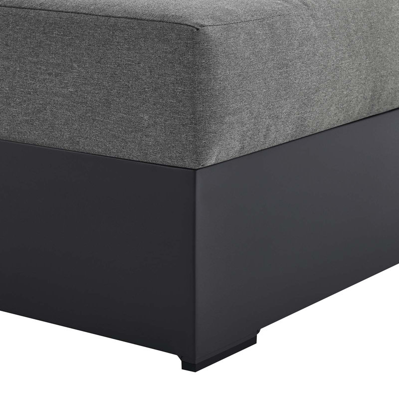 Gray Charcoal Aluminum Outdoor Left Arm Chaise Lounger