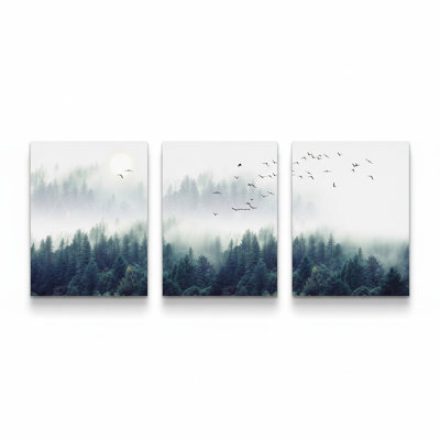 3 Piece No Frame Print on Canvas