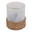Porte-bougie moderne en verre et ouragan avec base tissée pour décoration de table moderne