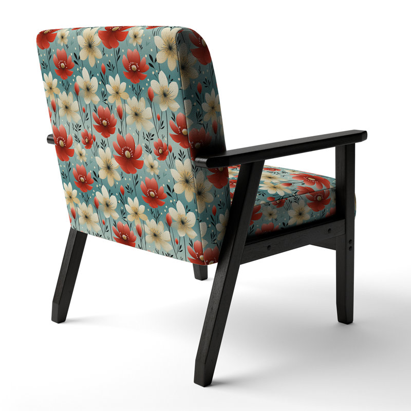 Fauteuil d'appoint rembourré Red Coastal Harmony