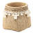 Set Of 2 6.5X6.5X6" Brown Cement Planter With Woven Tassel Accent