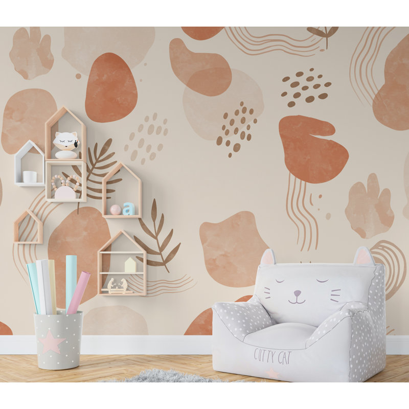 Papier peint Boho Shapes Peler et coller Papier peint de chambre Boho, L 145 po x l 100 po, Non tissé