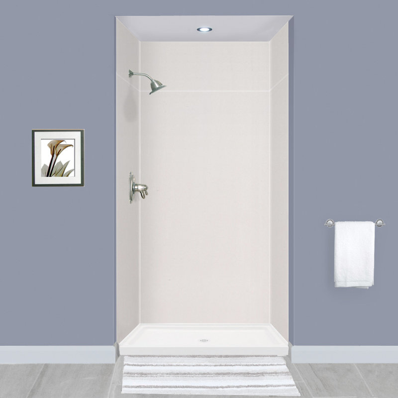 Mur de douche à 6 panneaux Expressions, Blanc, H 72 po x l 48 po x P 36 po