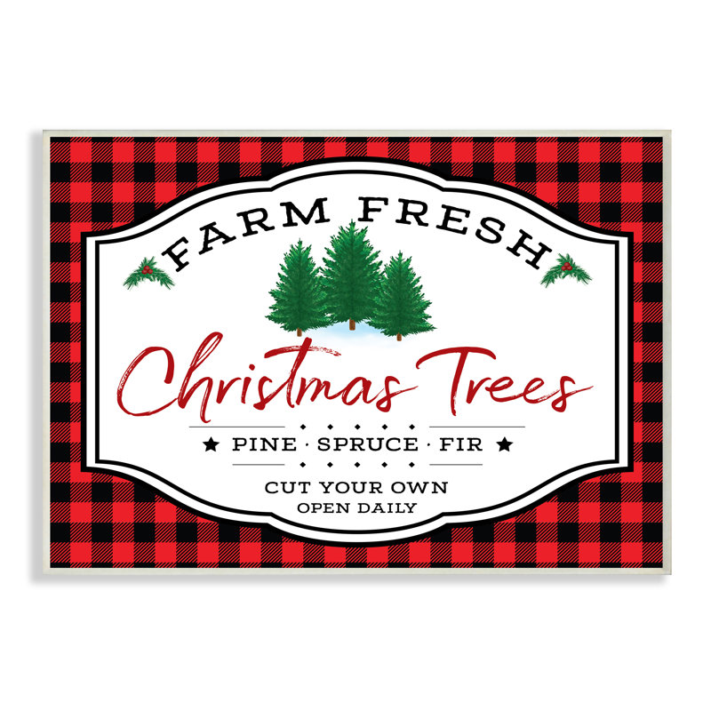 Plaque d'arbre de Noël Farm Fresh, H 10 po x l 15 po, Plaque murale