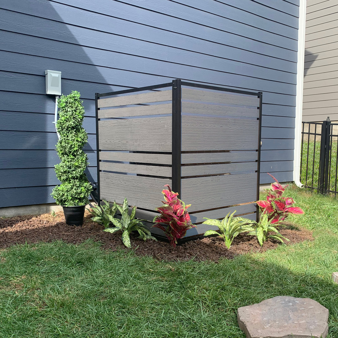 48in H x 40in W (2 Panels) No Dig Enclo Vienna Charcoal Color Woodtek Privacy Screen, Outdoor Vinyl Privacy Fence Panel, Privacy Wall for Trash Cans & Air Conditioner Fence, Patio Privacy Screen, EC18018 Enclo