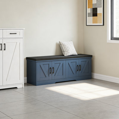 Storage Bench With Cushioned Seat