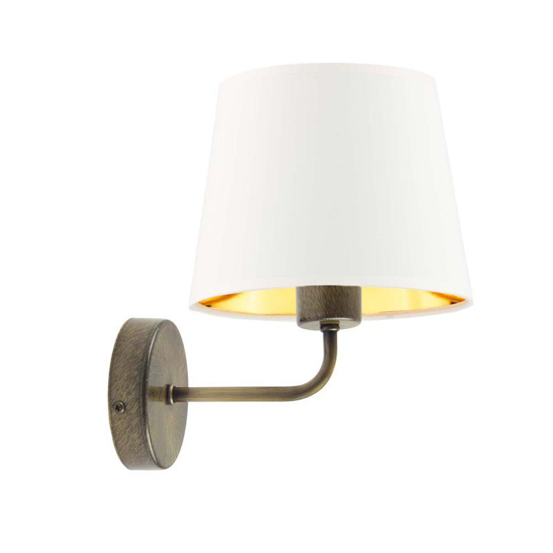 Gedalia Steel Armed Sconce, White, Brown