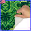Tapis de bain vert à motif ornemental-129086901