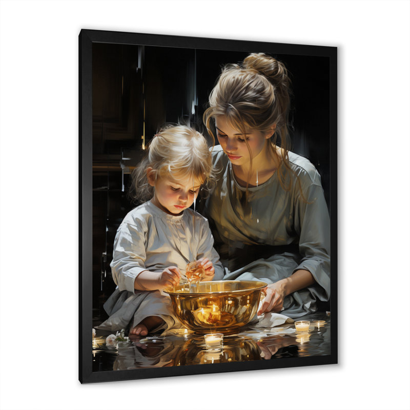 Baptême de la réflexion sacrée, Impression noire sur toile encadrée, H 20 po x l 12 po x P 1 po