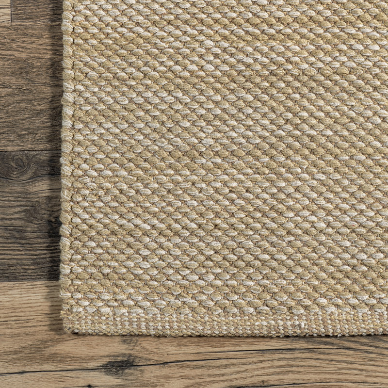 Parnell Farmhouse Eco-friendly Handmade Soft Cotton Tan Rug, Rectangle 6' x 9'