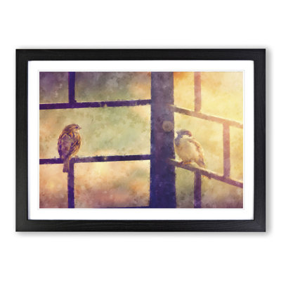 Two Sparrow Birds - Framed Print