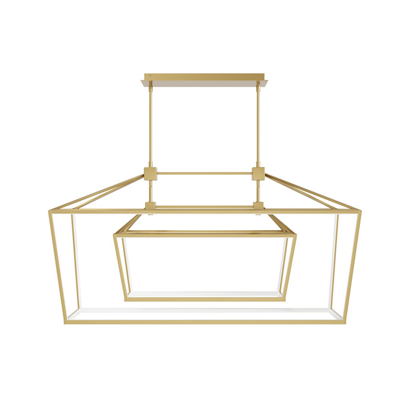 Luminaire suspendu géométrique à 1 lumière DEL, Doré