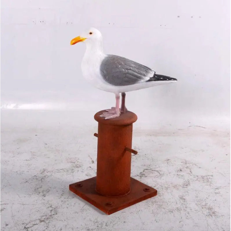 Seagull on Post Life Size Statue