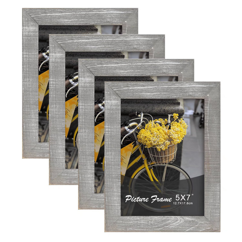 Janaria Gray Solid Wood Picture Frame - Set of 4
