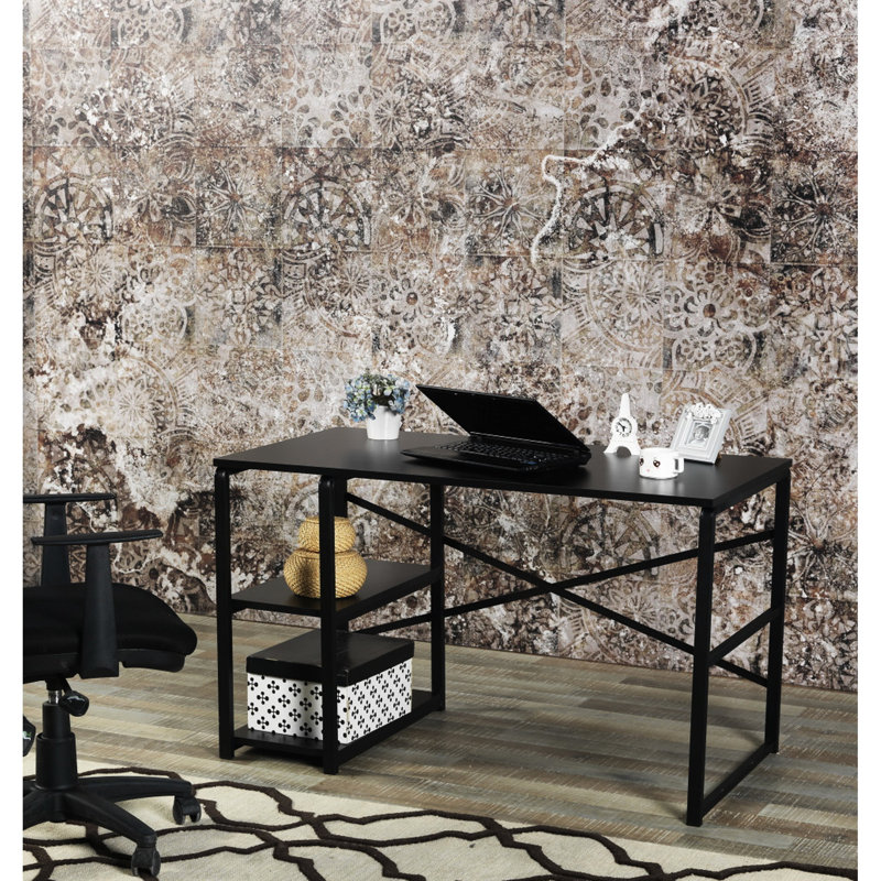 Computer Desk, 28" H x 25" W x 47" D, Black