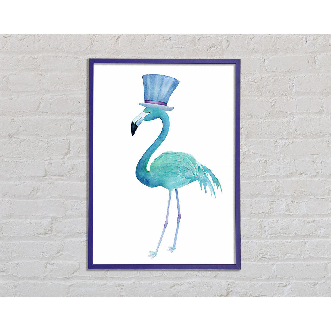 Gerahmtes Leinwandbild Flamingo Top Hat