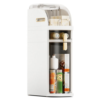 Armoire de rangement mince pour salle de bain avec tiroirs et boîte à mouchoirs