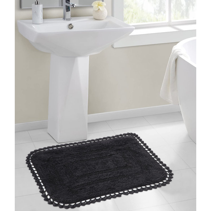 Tapis pour salle de bain Akife, Noir